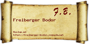 Freiberger Bodor névjegykártya